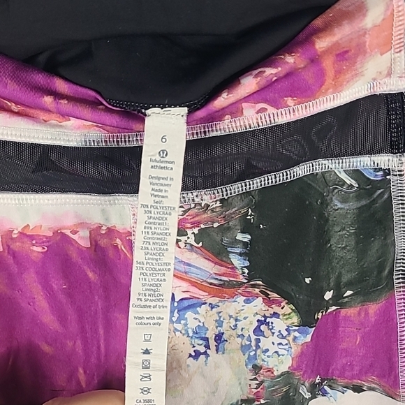 Lululemon Women's Multicolor Mesh Leggings Mid Rise 25" Yoga Sz 6 - Picture 6 of 9